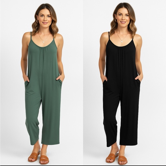 Dokotoo Pants - 2-Bundle Dokotoo Women's Black & Turquoise One Piece Wide Leg Jumpsuit Size: XL